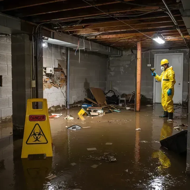 Flooded Basement Electrical Hazard in Knob Noster, MO Property