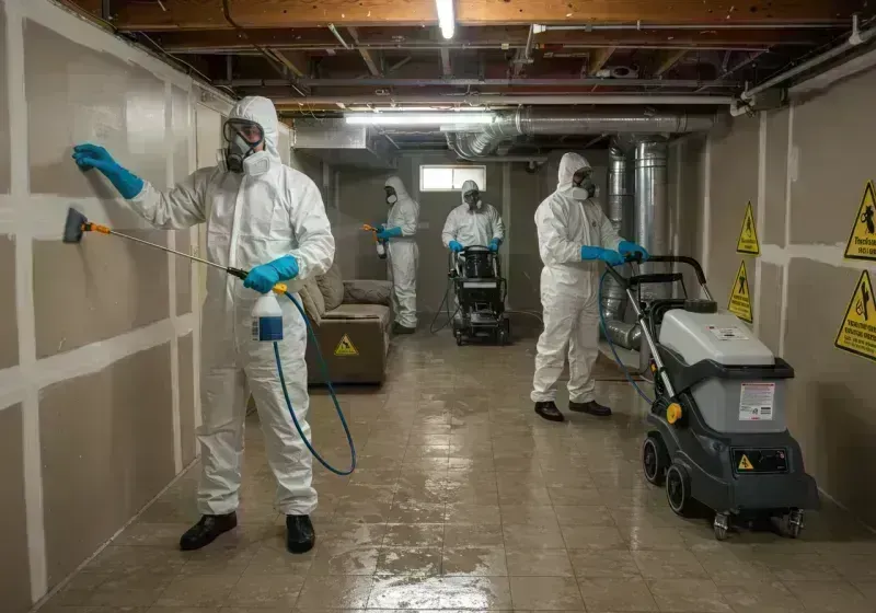 Basement Moisture Removal and Structural Drying process in Knob Noster, MO